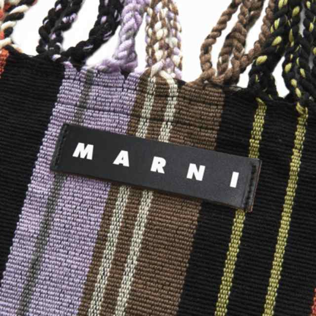 マルニフラワーカフェ ハンモックバッグ ストライプ パープル MARNI